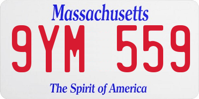 MA license plate 9YM559