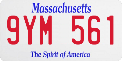 MA license plate 9YM561