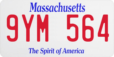MA license plate 9YM564