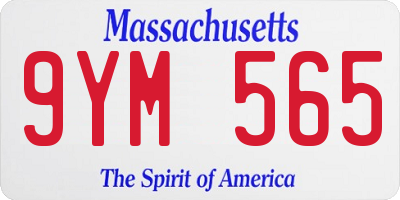 MA license plate 9YM565