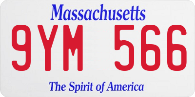 MA license plate 9YM566