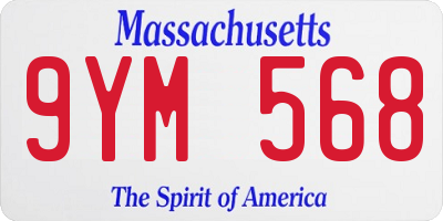 MA license plate 9YM568