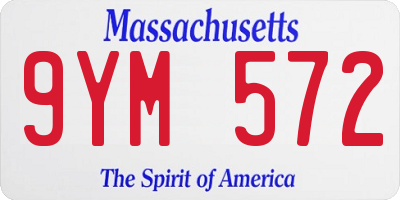 MA license plate 9YM572