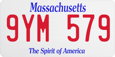 MA license plate 9YM579