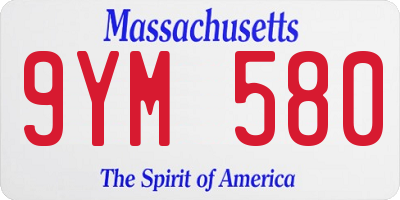 MA license plate 9YM580