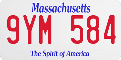 MA license plate 9YM584