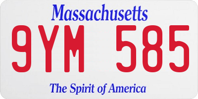 MA license plate 9YM585