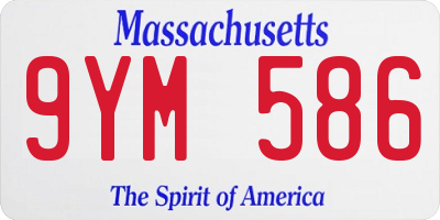 MA license plate 9YM586