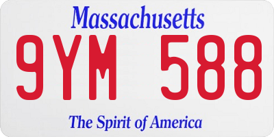MA license plate 9YM588