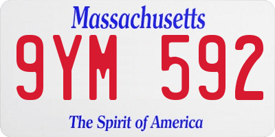 MA license plate 9YM592