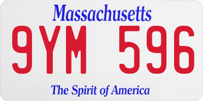 MA license plate 9YM596