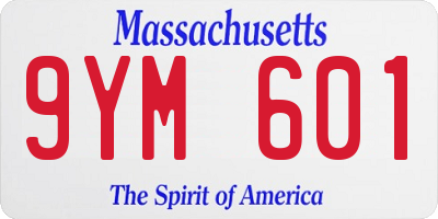 MA license plate 9YM601