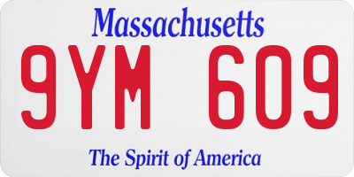 MA license plate 9YM609