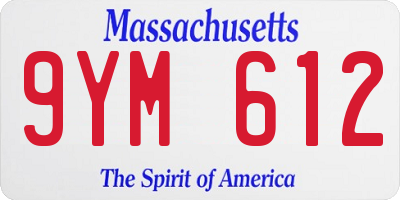 MA license plate 9YM612