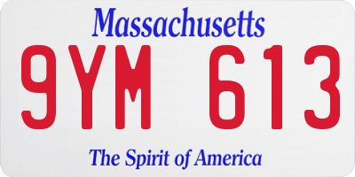 MA license plate 9YM613