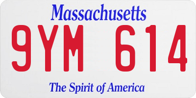MA license plate 9YM614