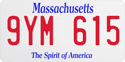 MA license plate 9YM615