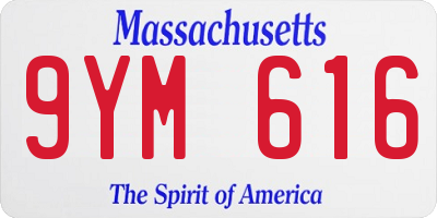 MA license plate 9YM616