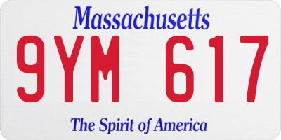 MA license plate 9YM617