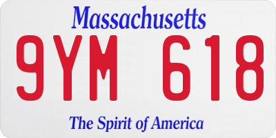 MA license plate 9YM618