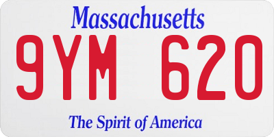 MA license plate 9YM620