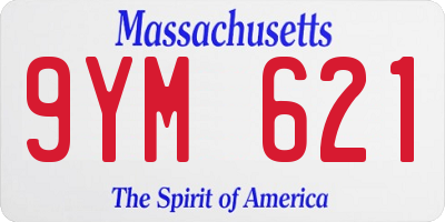 MA license plate 9YM621