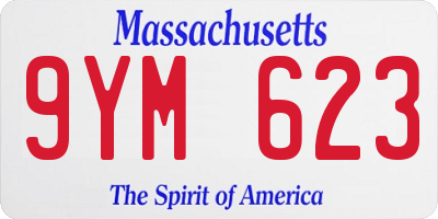MA license plate 9YM623