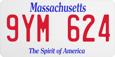 MA license plate 9YM624