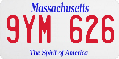 MA license plate 9YM626
