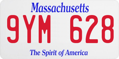 MA license plate 9YM628