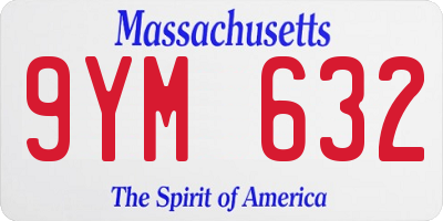 MA license plate 9YM632