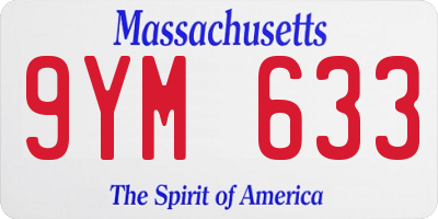 MA license plate 9YM633
