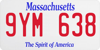 MA license plate 9YM638