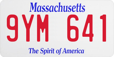 MA license plate 9YM641