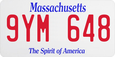 MA license plate 9YM648