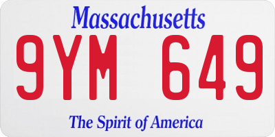 MA license plate 9YM649