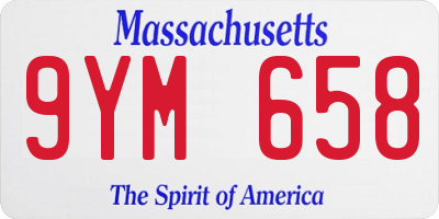 MA license plate 9YM658