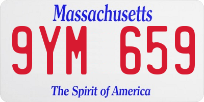 MA license plate 9YM659