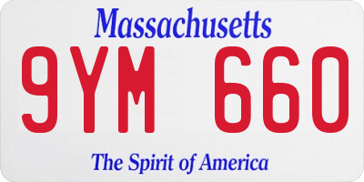 MA license plate 9YM660