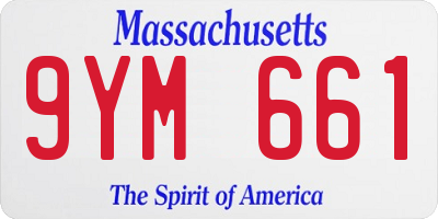 MA license plate 9YM661