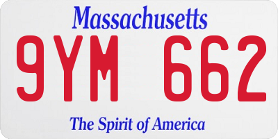 MA license plate 9YM662