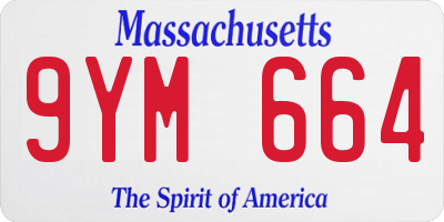 MA license plate 9YM664