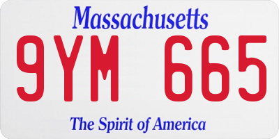 MA license plate 9YM665