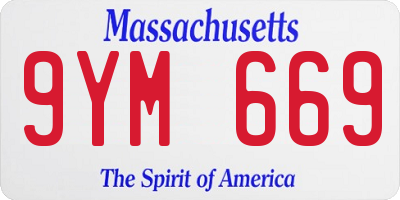 MA license plate 9YM669