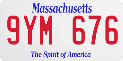 MA license plate 9YM676