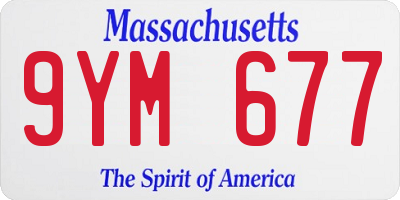 MA license plate 9YM677