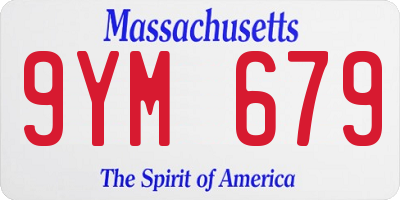 MA license plate 9YM679