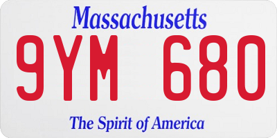 MA license plate 9YM680