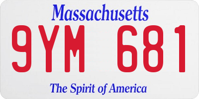 MA license plate 9YM681