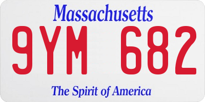 MA license plate 9YM682